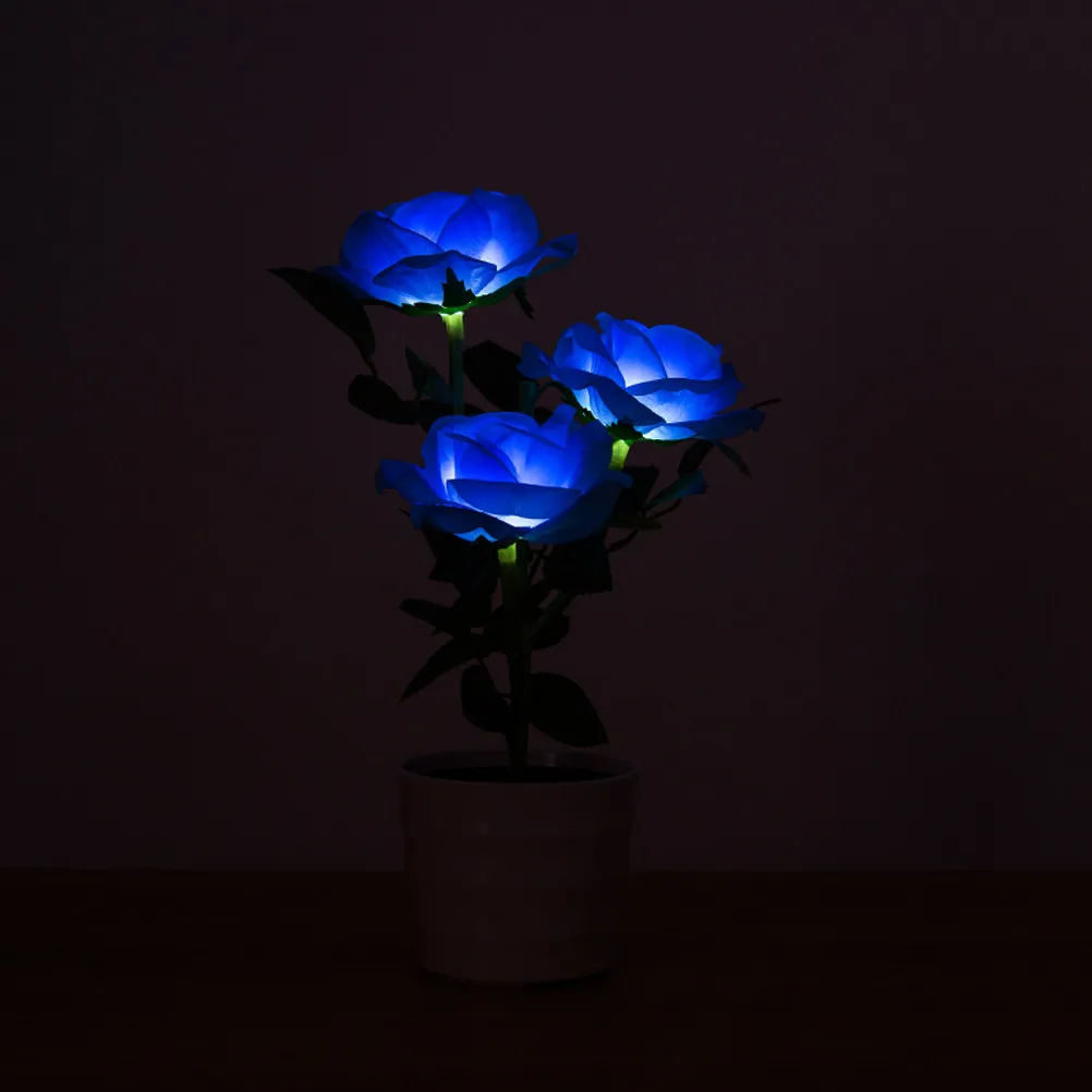 

Solar Rose Flower Lights Led Artificial Bonsai Lamp 3 Pack Bright White Waterproof Outdoor Indoor Night Light For Garden