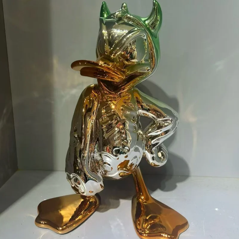 Trendy Devil Duck Desktop Decoration, Small Ornament for Study Desks, Electroplated Glossy Artwork, Custom-made.
