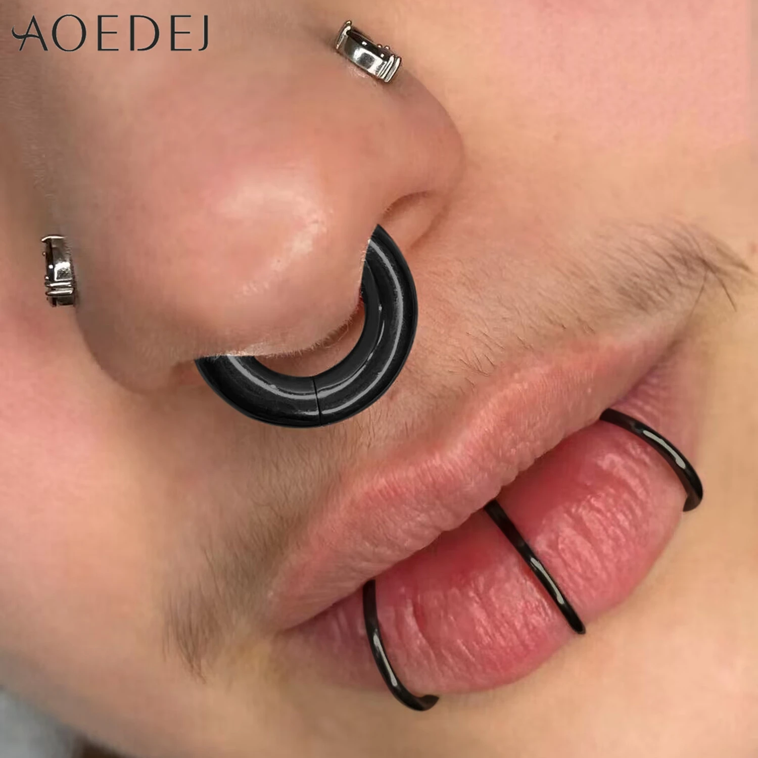 AOEDEJ 1 Piece 2/4/6/8/10/12G Stainless Steel Punk Round Large Ear Gauges Earring Black Ear Expander Nostril Cartilage Jewelry