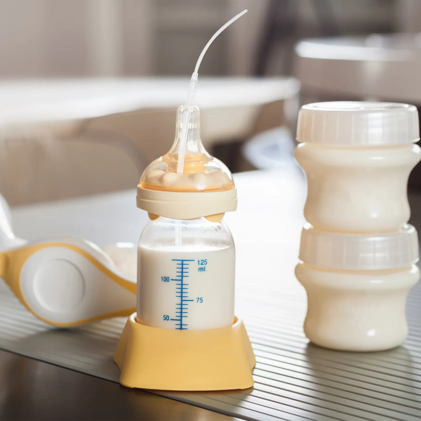 

1 set 1 Set Breastfeeding Aid Tube Weighted Straw For Baby Bottles Food Grade Lactation Support Hose Nursing Essentials Feeding