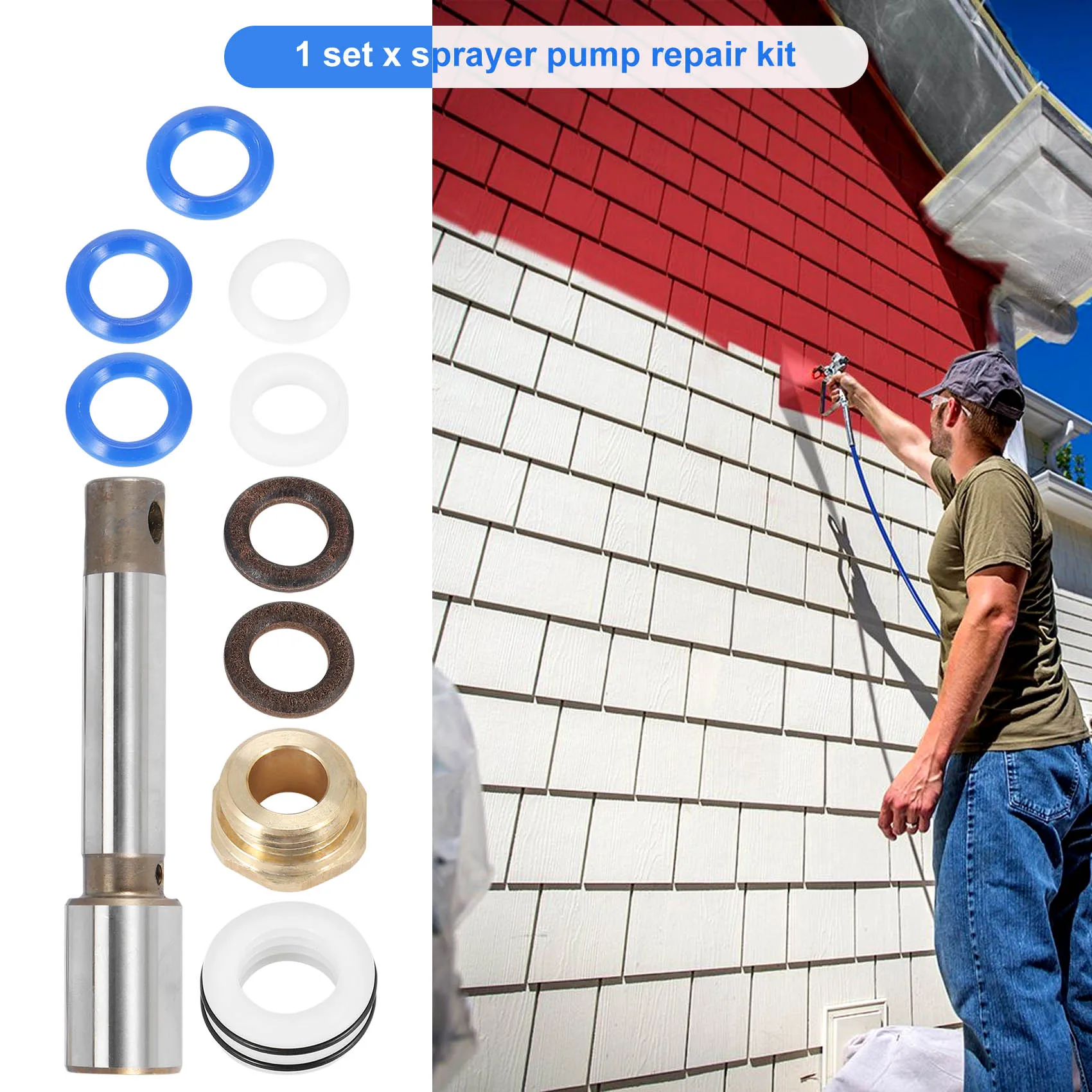 Набор для ремонта насоса безвоздушного распылителя Wa Pro 119, запасная часть 759365, комплект для ремонта насоса Airlessco, уплотнительный поршневой стержень