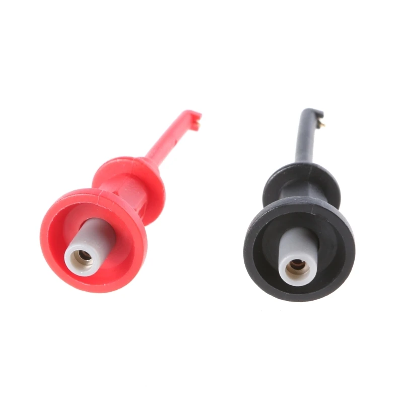 2pcs Miniature Multimeters Extension Test Hook Leads Probes Set Suitable For Multimeters Secure Spring Clip Connection