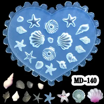 튤립 바다 쉘 토끼 금붕어 불가사리 3D 아크릴 네일 몰드 네일 장식, DIY 실리콘 매니큐어 몰드 네일 아트 몰드, 1 개 