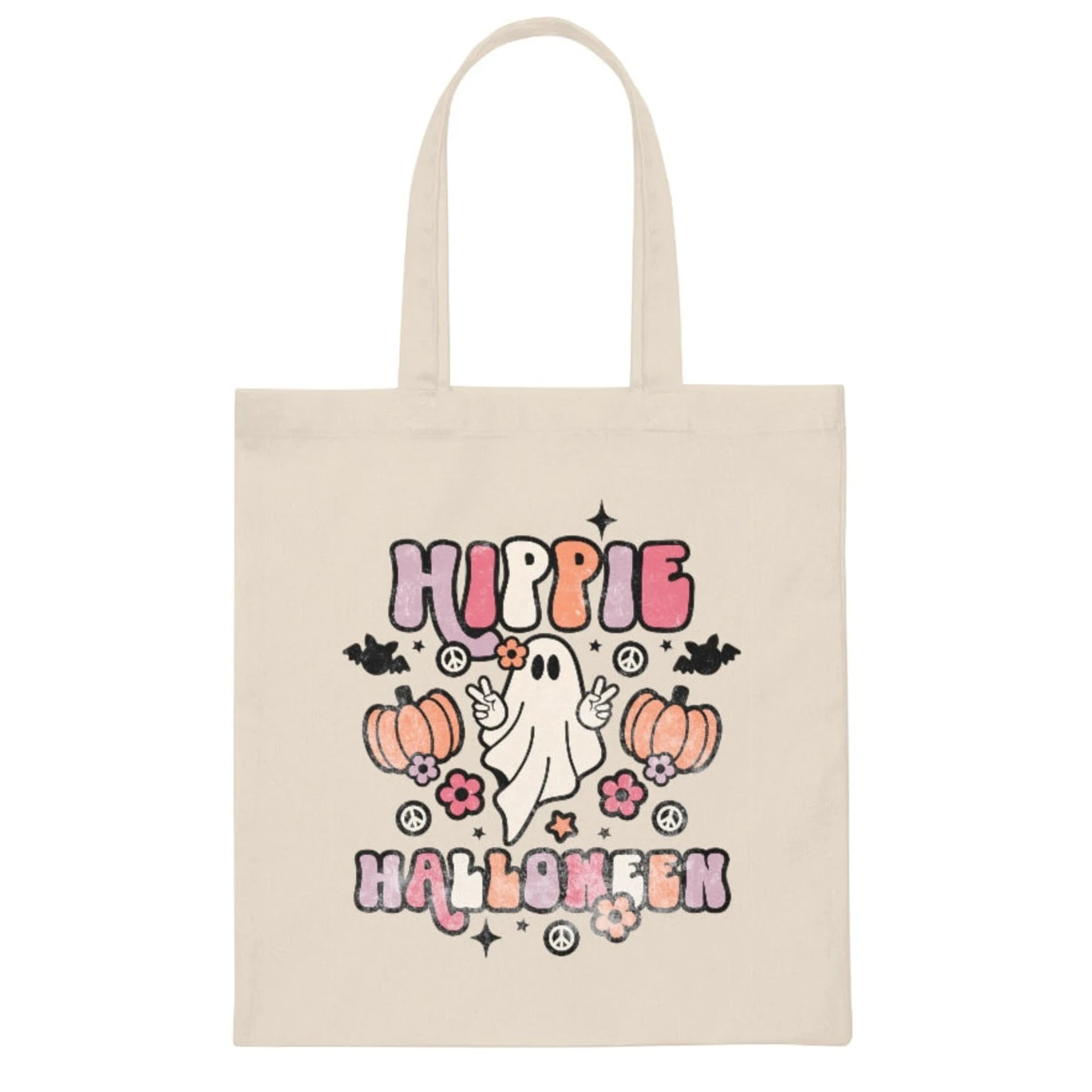 Trick or Treat Smell My Feet Pumpkin Halloween Party Canvas Tote Bag Cute Cartoon Handbag Print Large Capacity Reusable Gift Bag