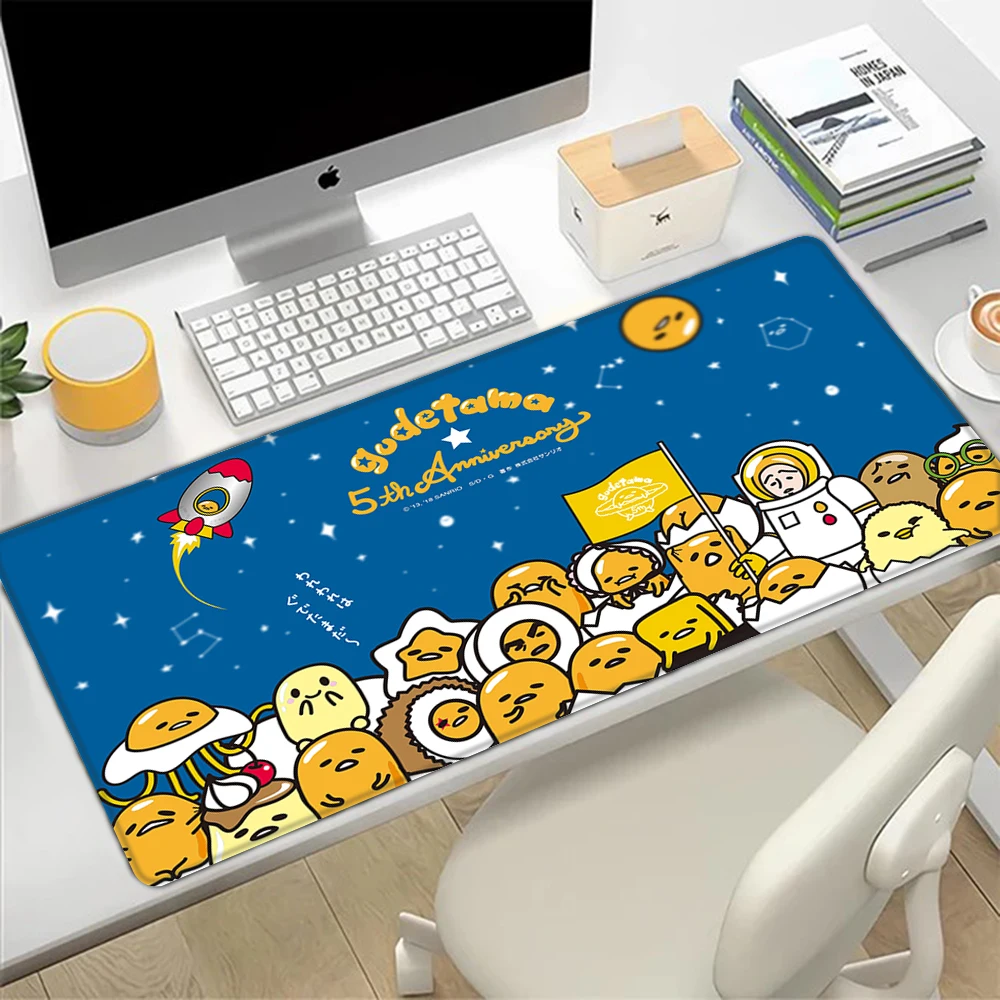Żółta kreskówka G-Gudetama podkładka pod mysz HD drukowanie graczy komputerowe zabezpieczenie krawędzi antypoślizgowa podkładka pod mysz XXL90x40cm klawiatura PC podkładka na biurko — zdjęcie produktu 5