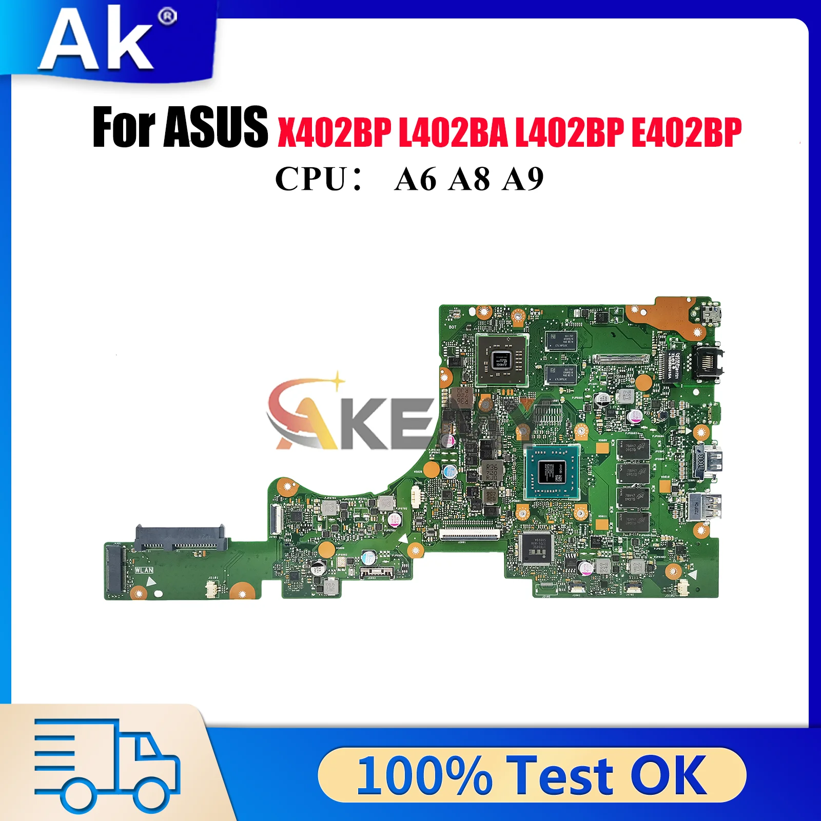 

E402BP Материнская плата для ноутбука ASUS EeeBook X402BP E402B X402BA E402BP L402BP L402BA Материнская плата с процессором A6 A8 A9 ОК быстрая доставка