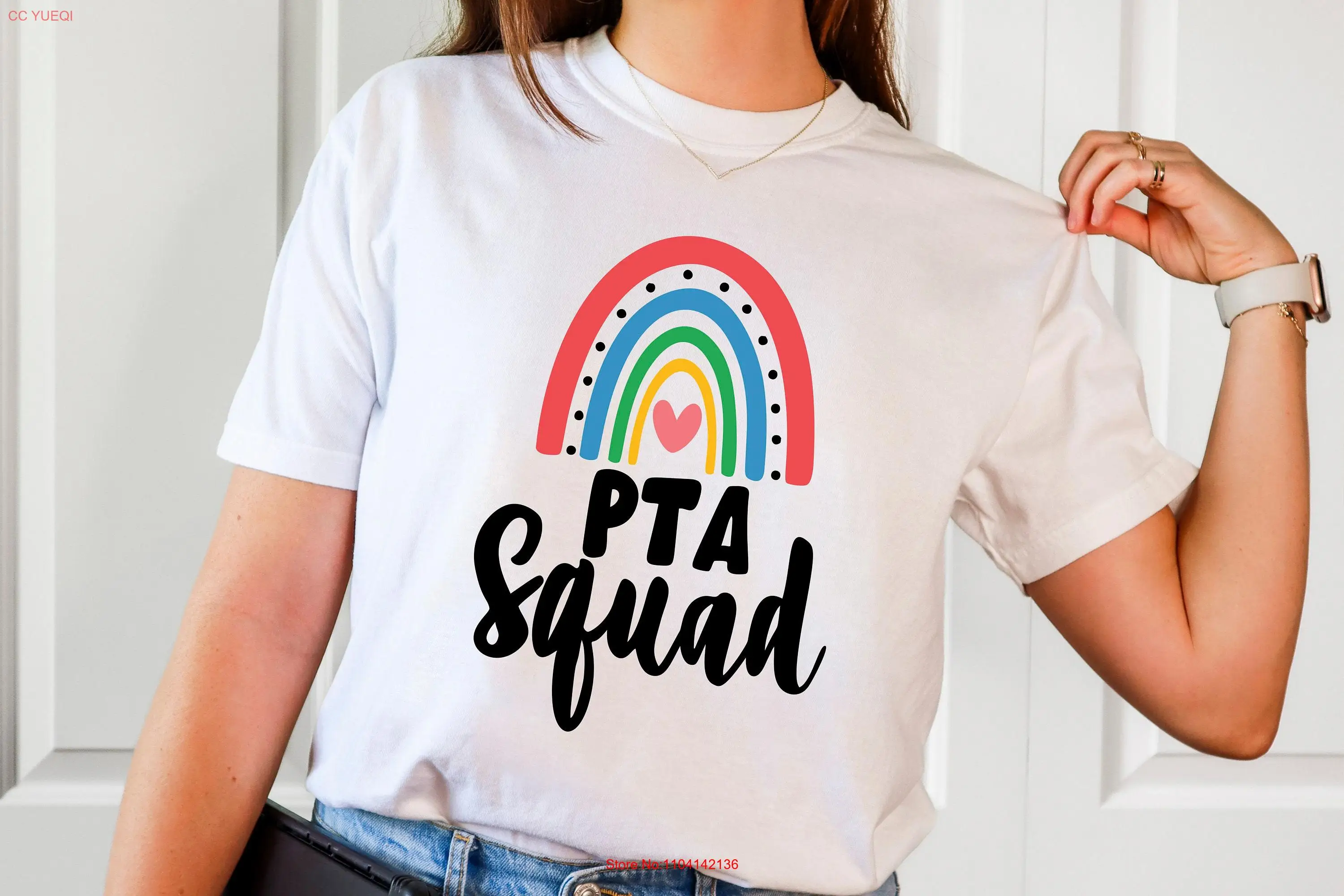 

Футболка PTA Squad Comfort Colors Teacher For Crew TeacherT с длинными или короткими рукавами