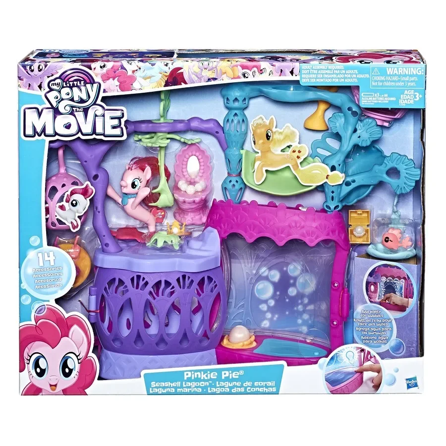 Hasbro My Little Pony Equestria Pinkie Pie Seashell Lagoon Girls Play House Toy Water Building Model Toy Kids Birthday Gifts