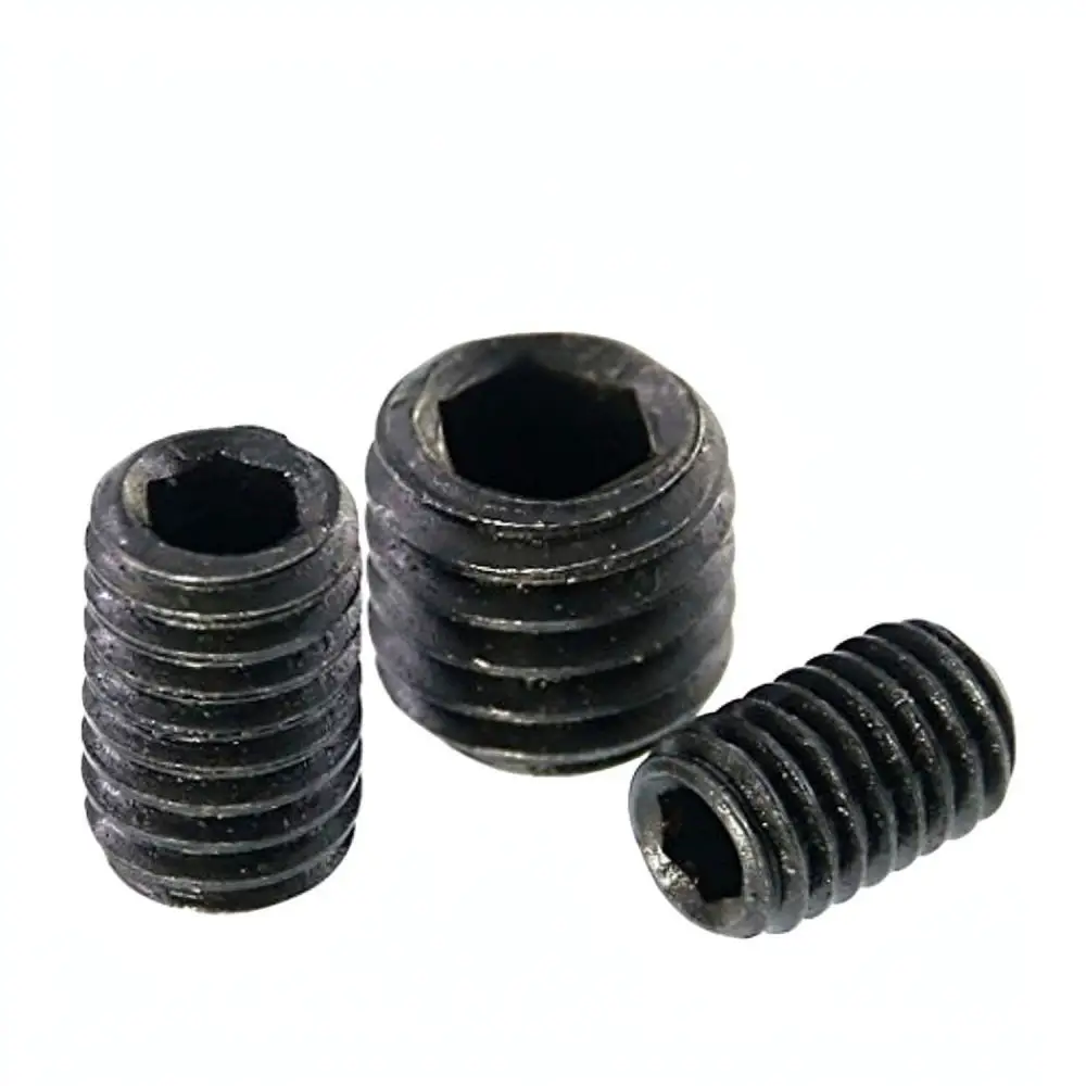 Carbon Steel Hexagon Socket Headless Set Screws Flat Point Grub Screw Assorted Kit For Repairing Shaft Gear Bearings