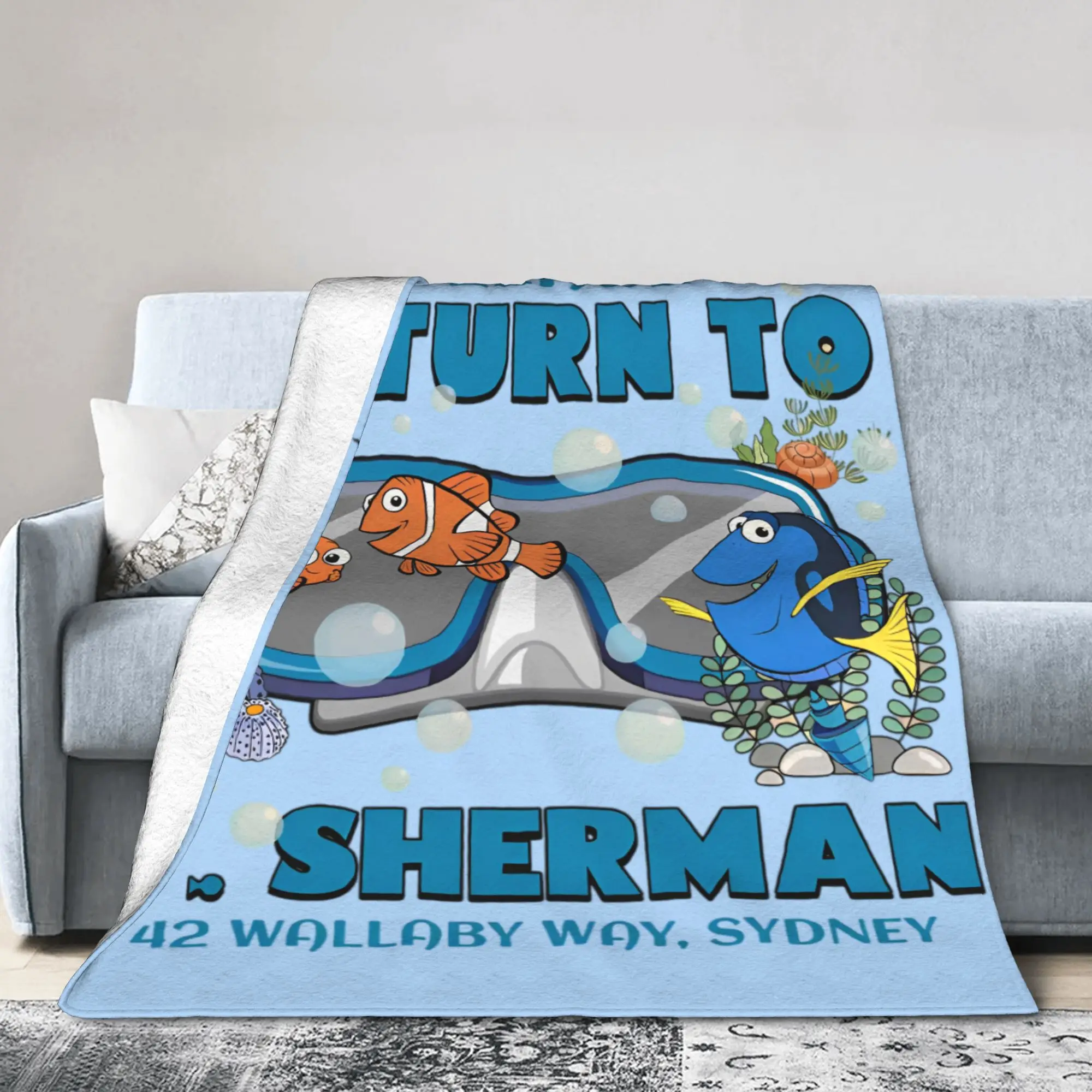 العثور على نيمو مضحك بطانية صوف P.sherman Wallaby 42 سيدني رمي بطانية ل أريكة تتحول لسرير الأريكة 150*125 سنتيمتر رقيقة لحاف سوبر لينة