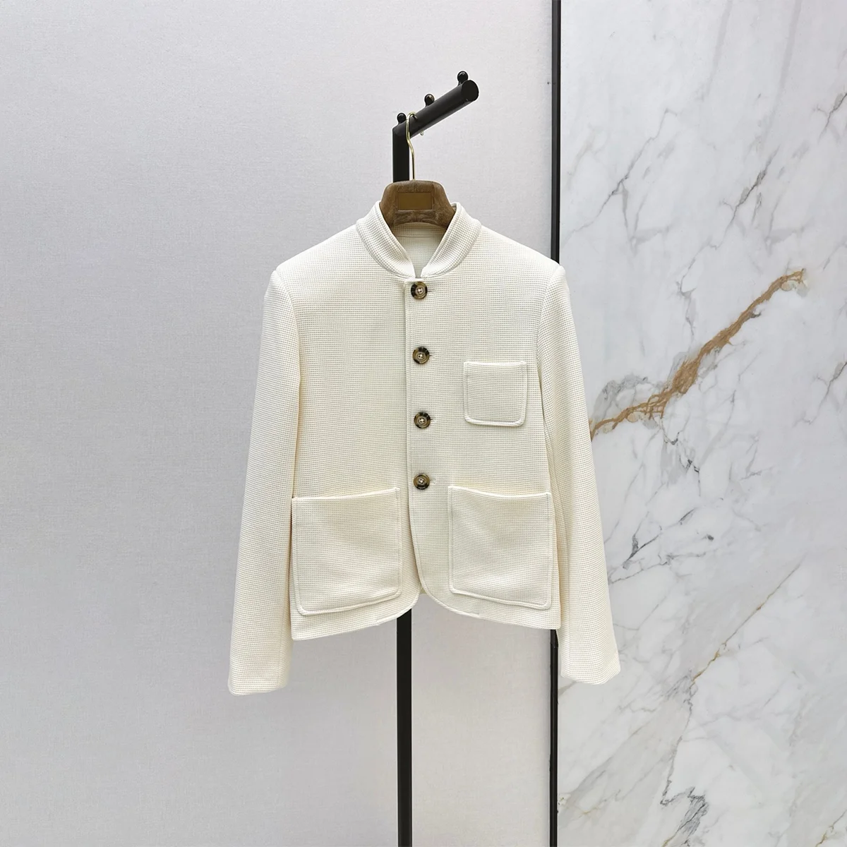 2026 high-quality women's beige waffle short jacket--hb808