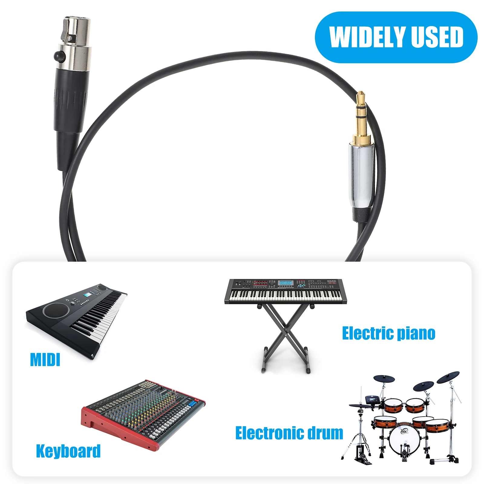 

Xlr Female to 3.5mm Male Trs Audio Cable Black Premium Connector Cable for Video Recorder Mixer Audio Player Transfer