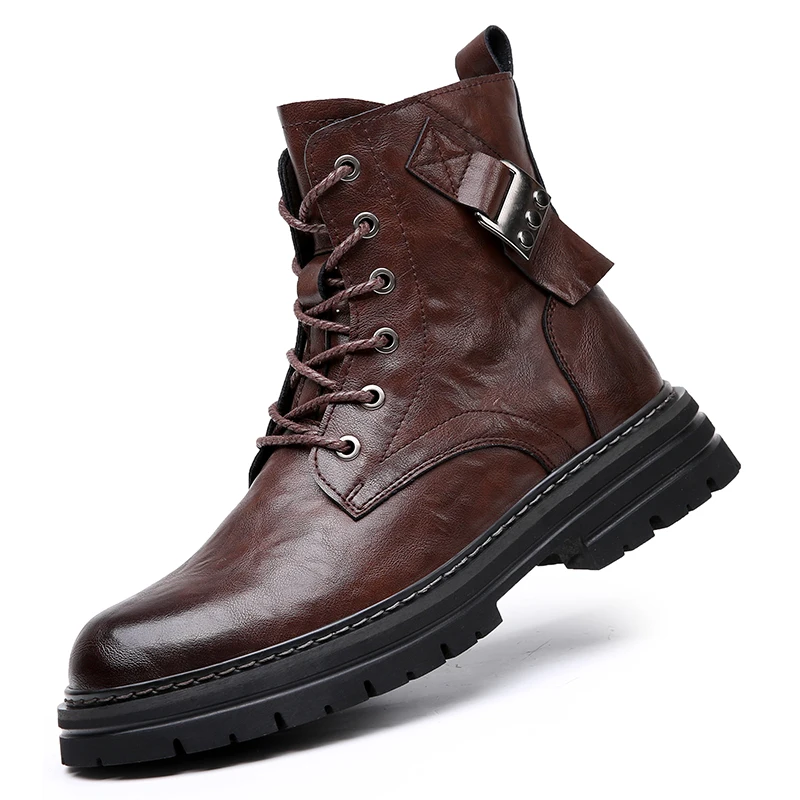 

Мужские зимние теплые ботинки до щиколотки, водонепроницаемые повседневные ботинки из натуральной кожи с плюшевой подкладкой, на толстой подошве, нескользящая обувь для прогулок на открытом воздухе