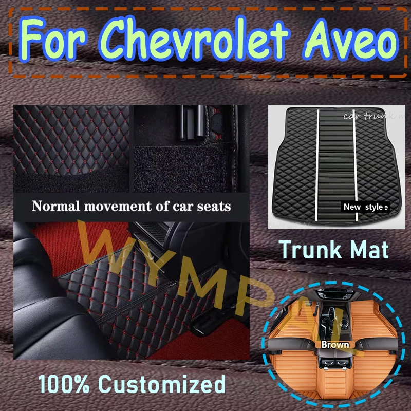 

Luxury Car Floor Mats For Chevrolet Aveo MK2 Sonic 2017 2016 2015 2014 2013 2012 2011 Auto Leather Waterproof Accessories