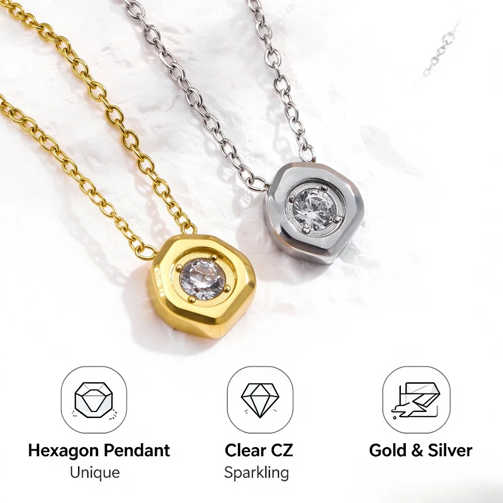 Women's Cool Irregular Meteorite Shape Zircon Inlaid Pendant Necklace, Delicate Niche Design Versatile Jewelry for Daily Wear