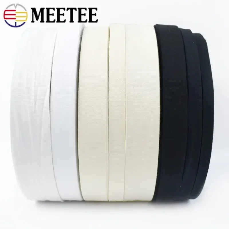 1Pc(90M) Meetee 10/15/20/25/30/35mm Cotton Webbing Tapes For Sewing Bag Clothing Belt Ribbon Tenacity Bias Binding DIY Accessory