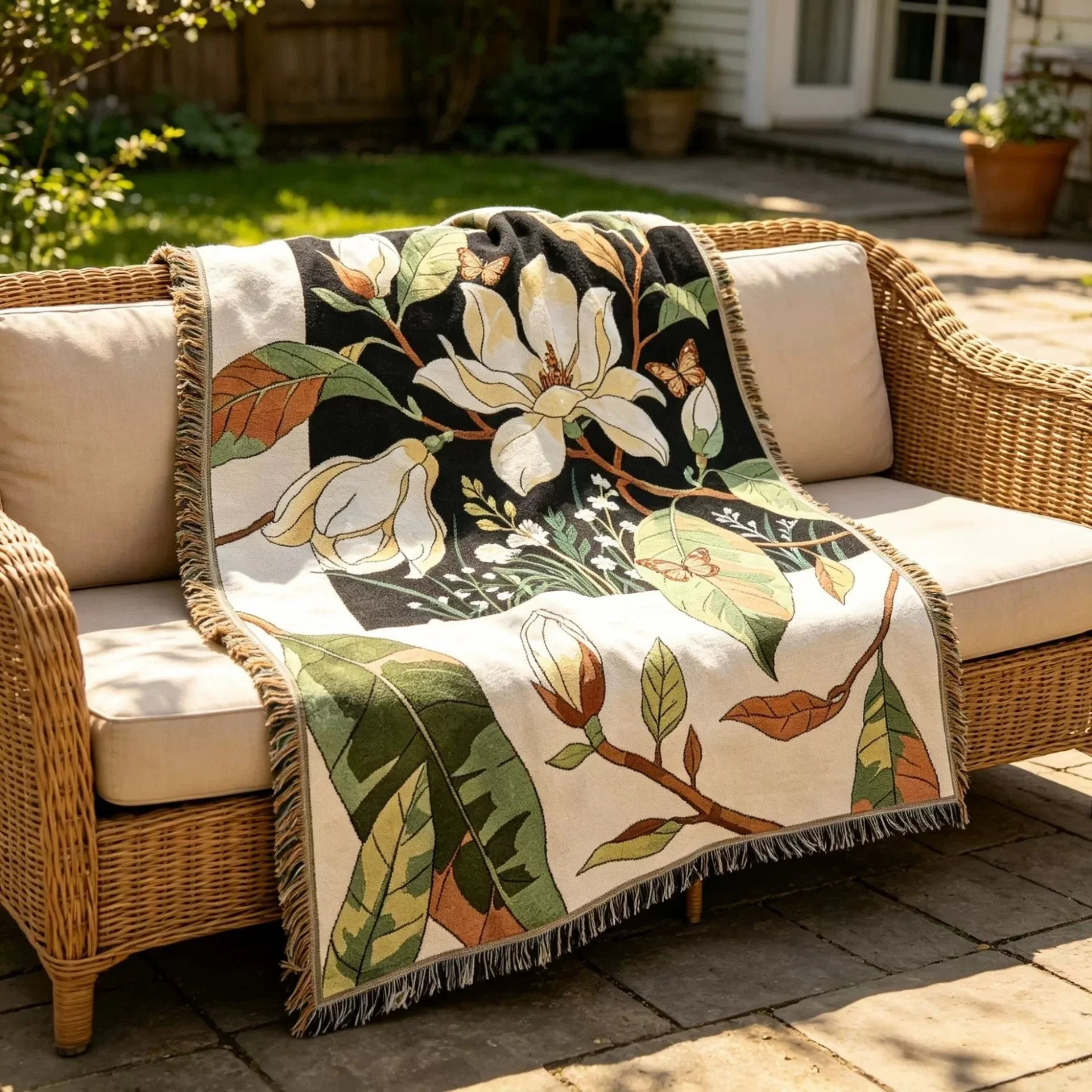 Cover Sofa Blanket Chair Vintage Floral Throw Blanket Soft Woven Couch Towel Home Decor Tapestry Outdoor Camping Picnic Blankets