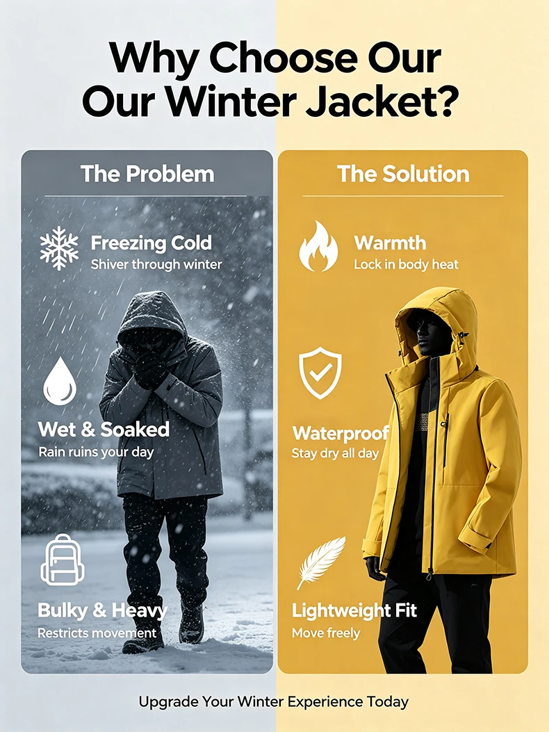 LNGXO Herren- und Damen-Skianzug, wasserdichte, thermische Snowboardjacke, Skijacke, Kletterjacke, Wanderjacke, mit Graphen-Innenfutter, wattiert. – Detail 13
