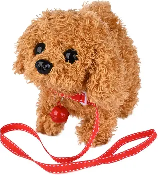 Juguetes de peluche de cachorros de simulación eléctrica de 18CM, Robot interactivo para perros que camina, cola de ladrando, juguete para niños, regalo de cumpleaños y Navidad