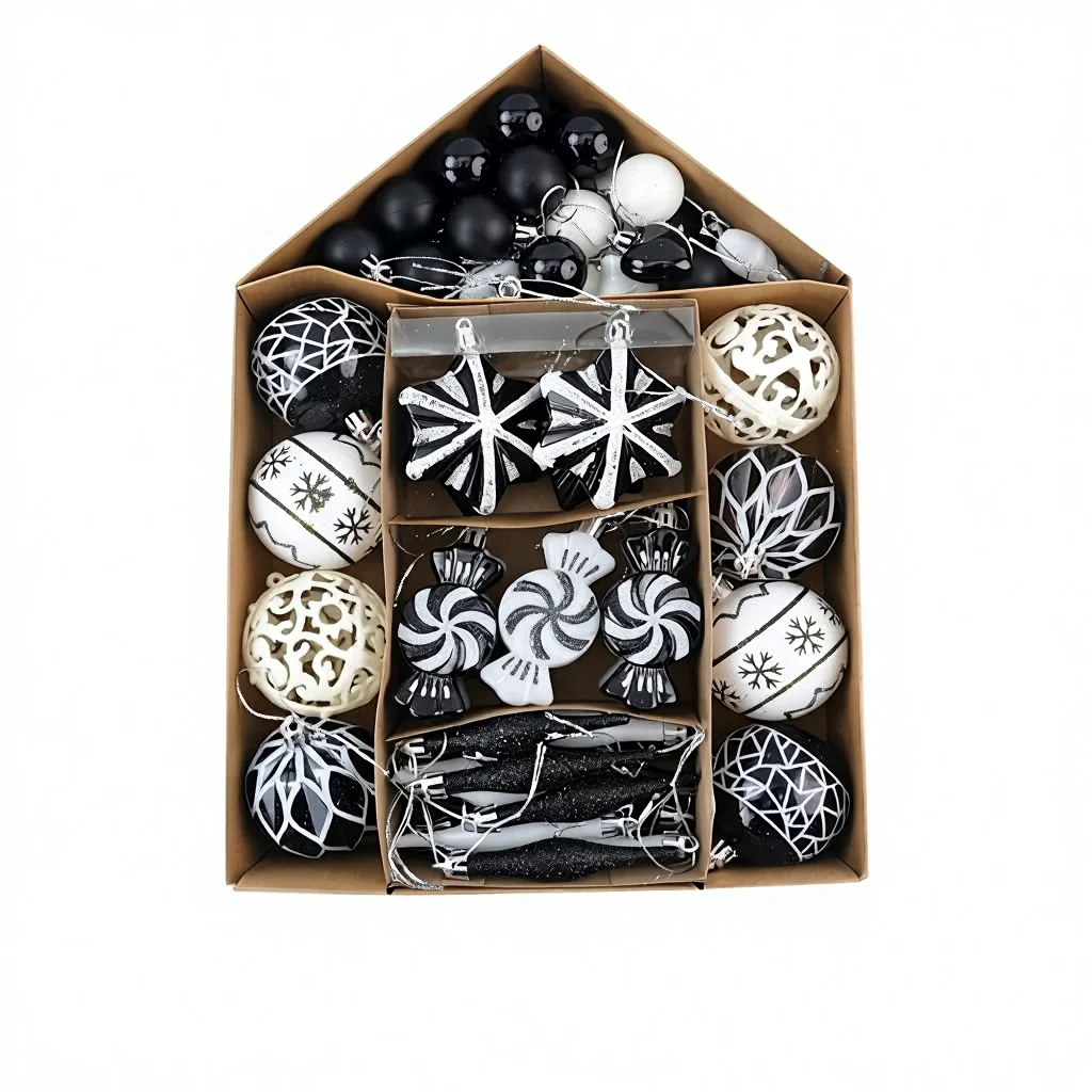 

73-Piece Shatterproof Christmas Ball Ornaments Tree Decoration Set (Black)