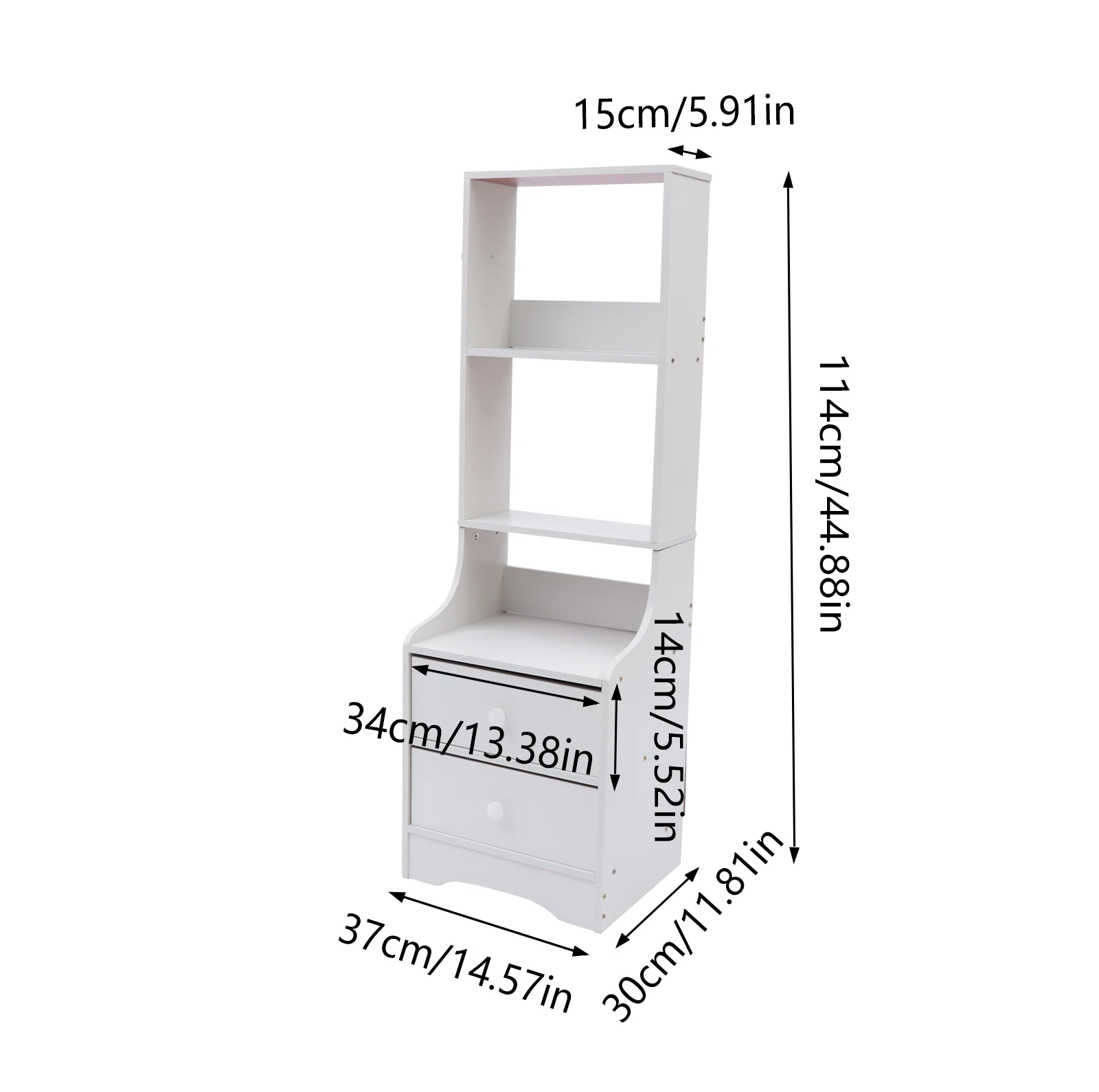 CNCEST 3-Tier Bedside Tables Bed Side Table/Night Stand End Table Side Table with Peg and Baffle to Place Cups Books Alarm Clock