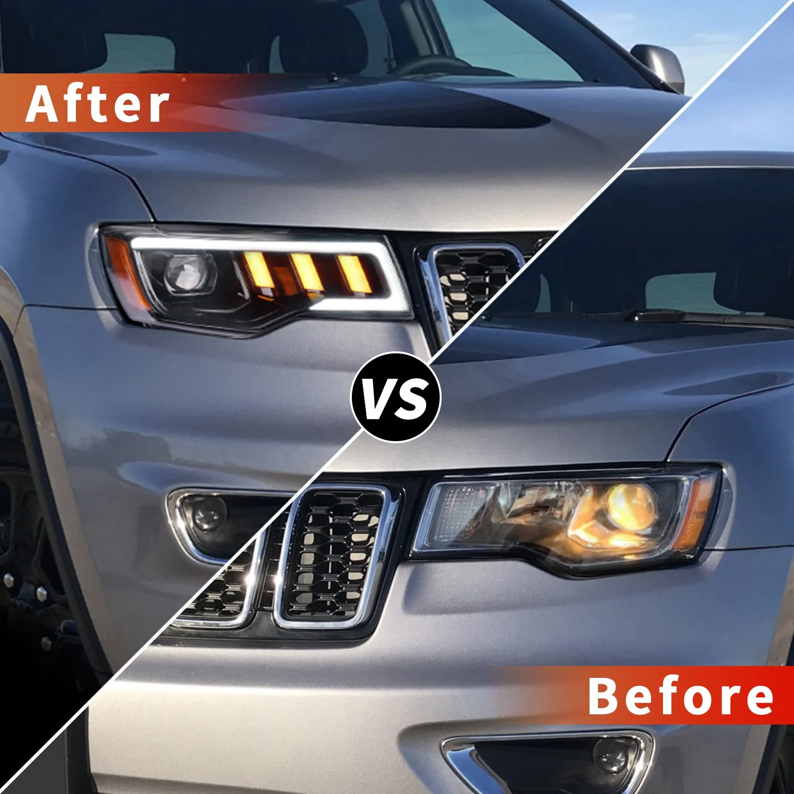 

Archaic LED Headlights forJeep Grand Cherokee Headlight 2017-2020 with Sequential Grand Cherokee LED Head Light Accessories