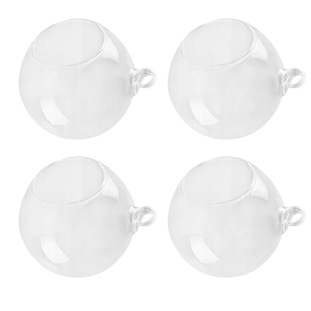 

4Pcs Transparent Glass Ball Vase 120mm Hanging Spherical DIY Decor Lightweight Home Wedding Gift Glass Ball Vase