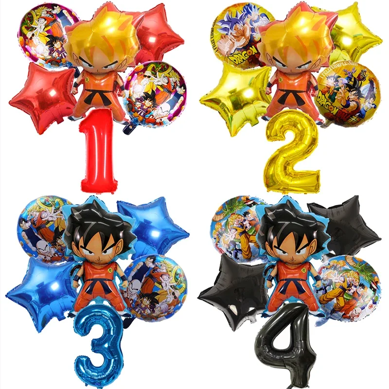 1set Cartoon Dragon Ball Party Balloons set Son Goku 32