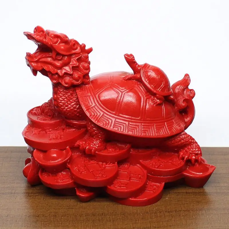 Red cinnabar town household mother son dragon  feng shui mother  longevity  dragon head  handicraft