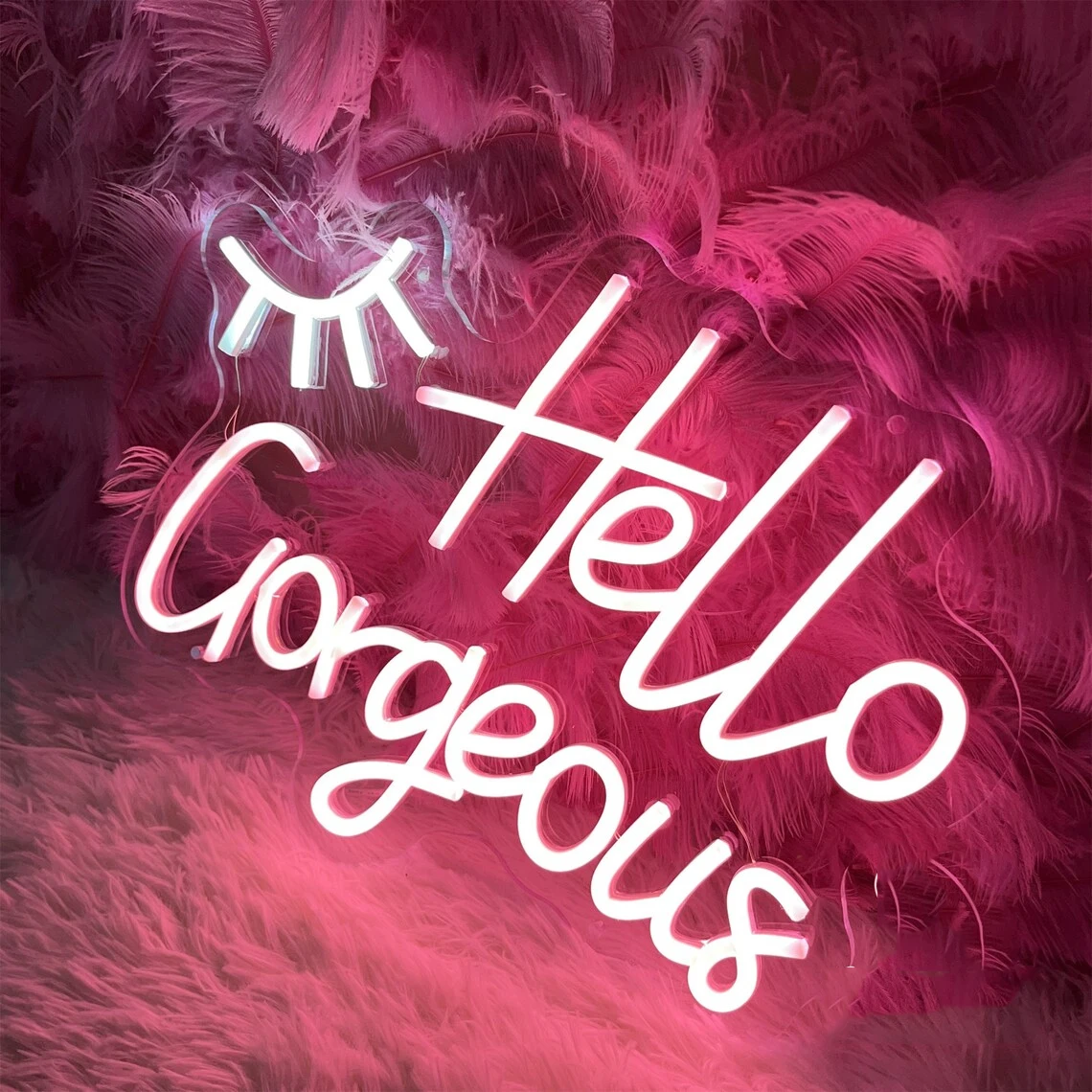 

Hello Gorgeous Neon Sign, Beautiful LED Neon Light, Office and Living Room, Interior Design, Wall Art Decor