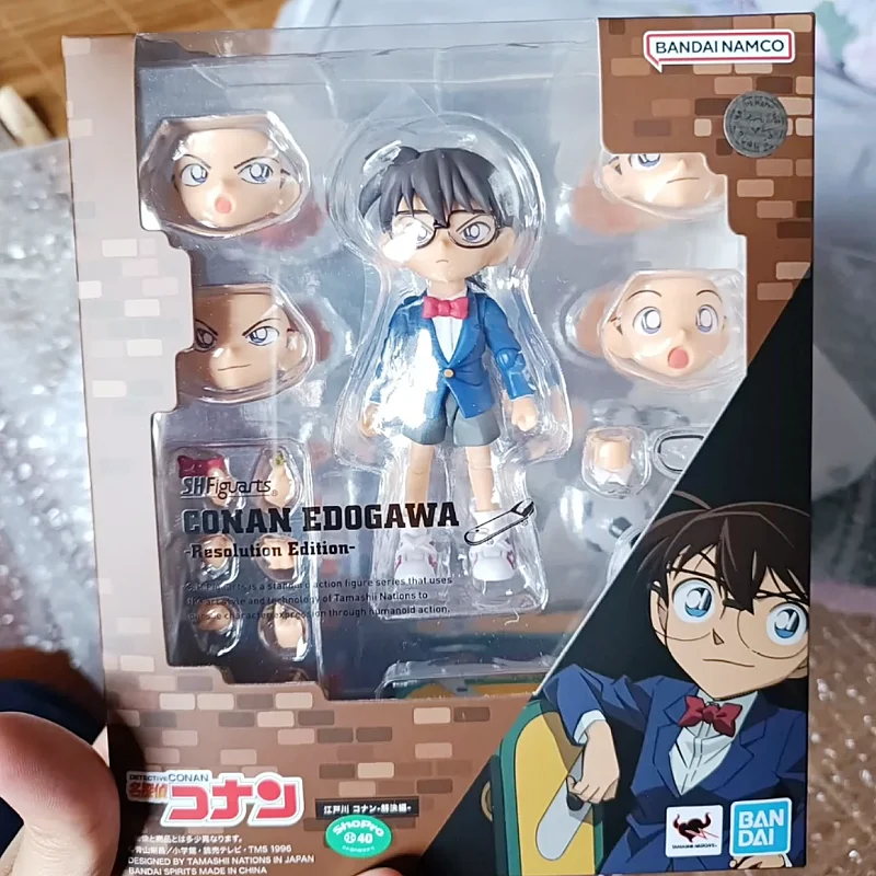 Bandai Detective Conan Shf Solution Death Primary School Student Movable Spot Goods Anime Figure Collection Model Ornaments Gift