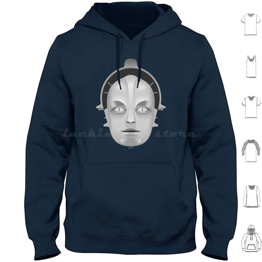 Robot De Metropolis Hoodie cotton Long Sleeve Robot Cinema Metropolis Modernism Black And White Futurism Maschinenmensch