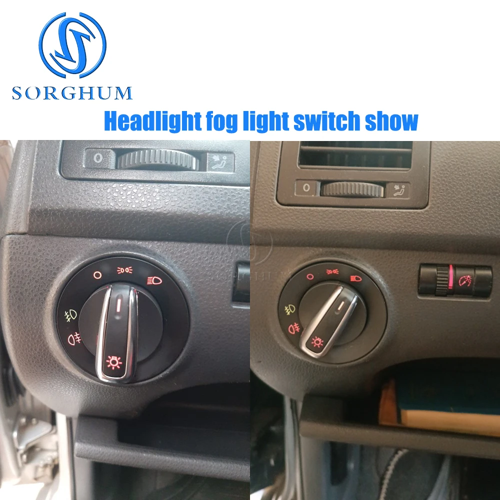 SORGHUM 3BD941531 A Chrome Headlight Fog Lamp Control Switch For VW Bora Beetle Golf Jetta MK4 Passat B5 2005 1997 6RD941531G