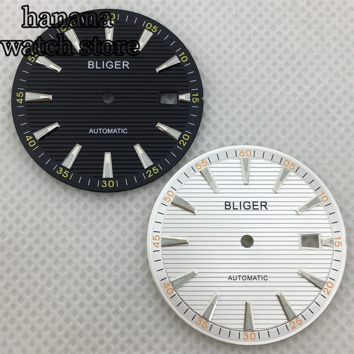 قرص NH35 33.3 ملم أسود أبيض أزرق-أخضر قرص أخضر مضيء مع قطع غيار ساعة الحركة NH35 NH36