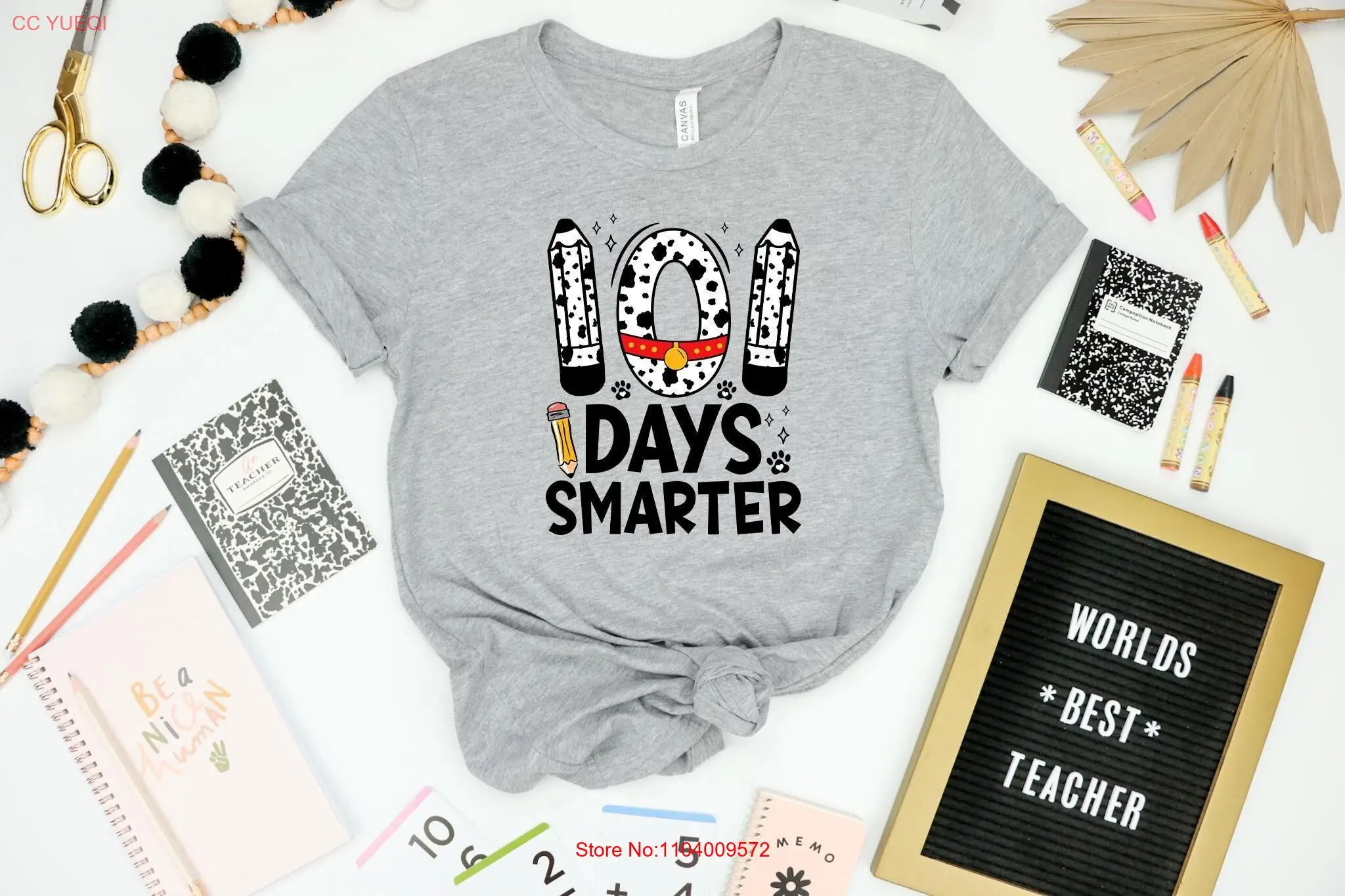 101 Days Of School Dalmatian Dog T Shirt Back To Smarter Kindergarten Preschool long or short sleeves