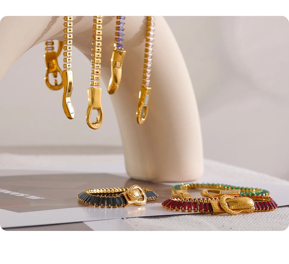 Yhpup Luxus Bunte Zirkonia Edelstahl Gürtelschnalle Armband Armreif Bling Stilvoller Einzigartiger Wasserdichter Modeschmuck – Detail 15