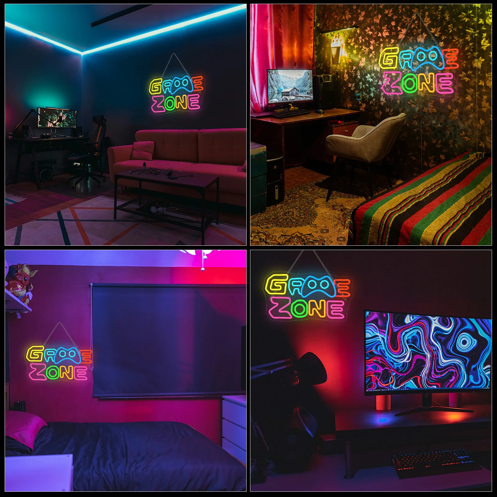 Game Zone Neon Sign Custom Gaming Wall Decor 5/12V USB Powered For Bedroom Bar Shop Game Room Man Cave Decor Gift For Game Lover