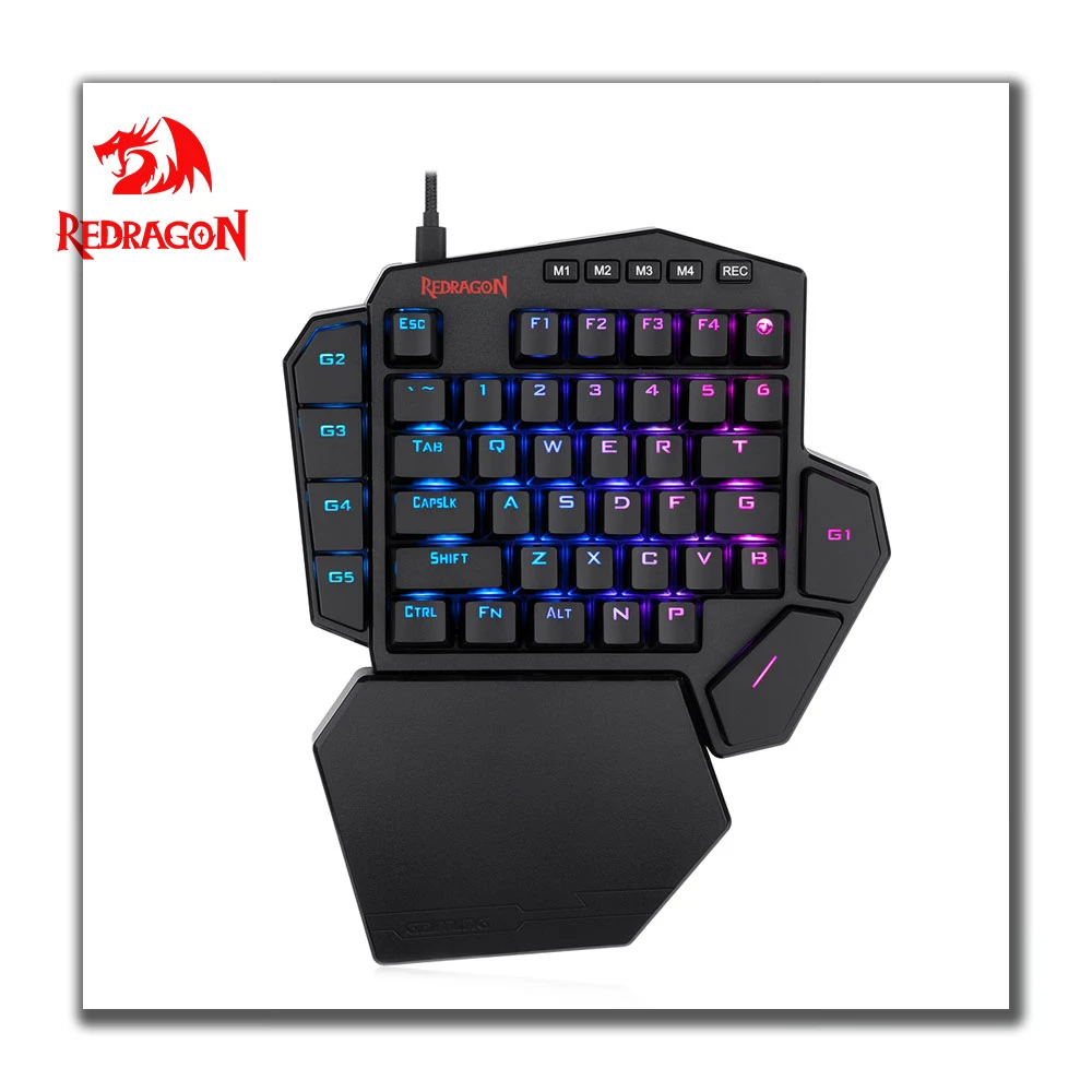 REDRAGON DITI K585 RGB 42 Keys One-handed Mechanical Gaming Keyboard Blue Switch 7 programmable Macro Key for FPS LOL/PUBG Games