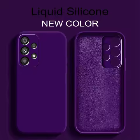 Original Liquid Silicone Case For Samsung Galaxy A52 A72 A23 A53 A73 A13 A33 A22 A32 A51 A71 A50 A70 A21S A31 A41 Square Coque