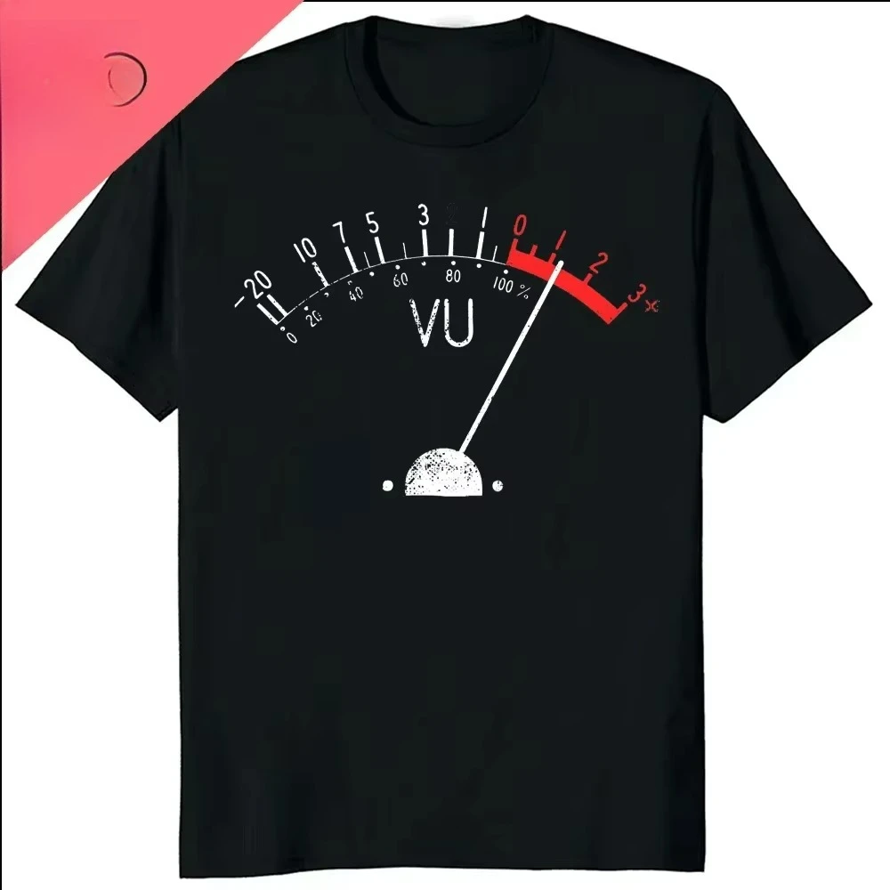 الخالدة VU متر مهندس الصوت التناظرية الإلكترونية س الرقبة تي شيرت الرجال مهندس الصوت تسجيل استوديو مضحك Tshits الرجال #2