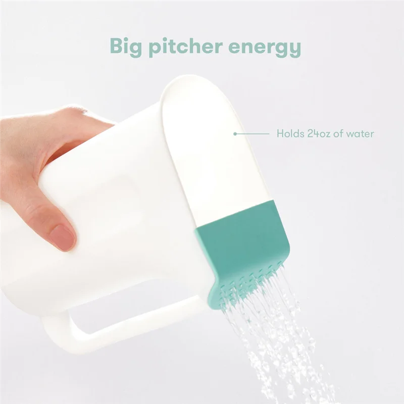 A88E-Tazza per risciacquo da bagno con controllo del bambino, design senza strappo con manico e soffione doccia a pioggia rimovibile per lavare i capelli e il corpo