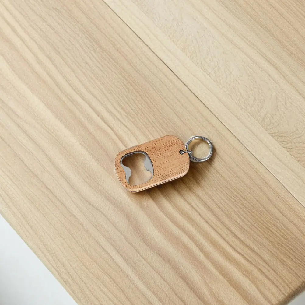 6 قطعة الخشب الفولاذ المقاوم للصدأ دليل فتاحة الزجاجات المفاتيح المحمولة تصميم مسطح ل البيرة الصودا نادل حفل زفاف الحسنات