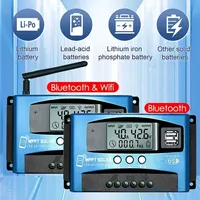 30/40/50/60/100A MPPT Solar Charge Controller LCD Display 12V/24V Dual USB Solar Cell Panel Charger Regulator 12-60V BT Wifi