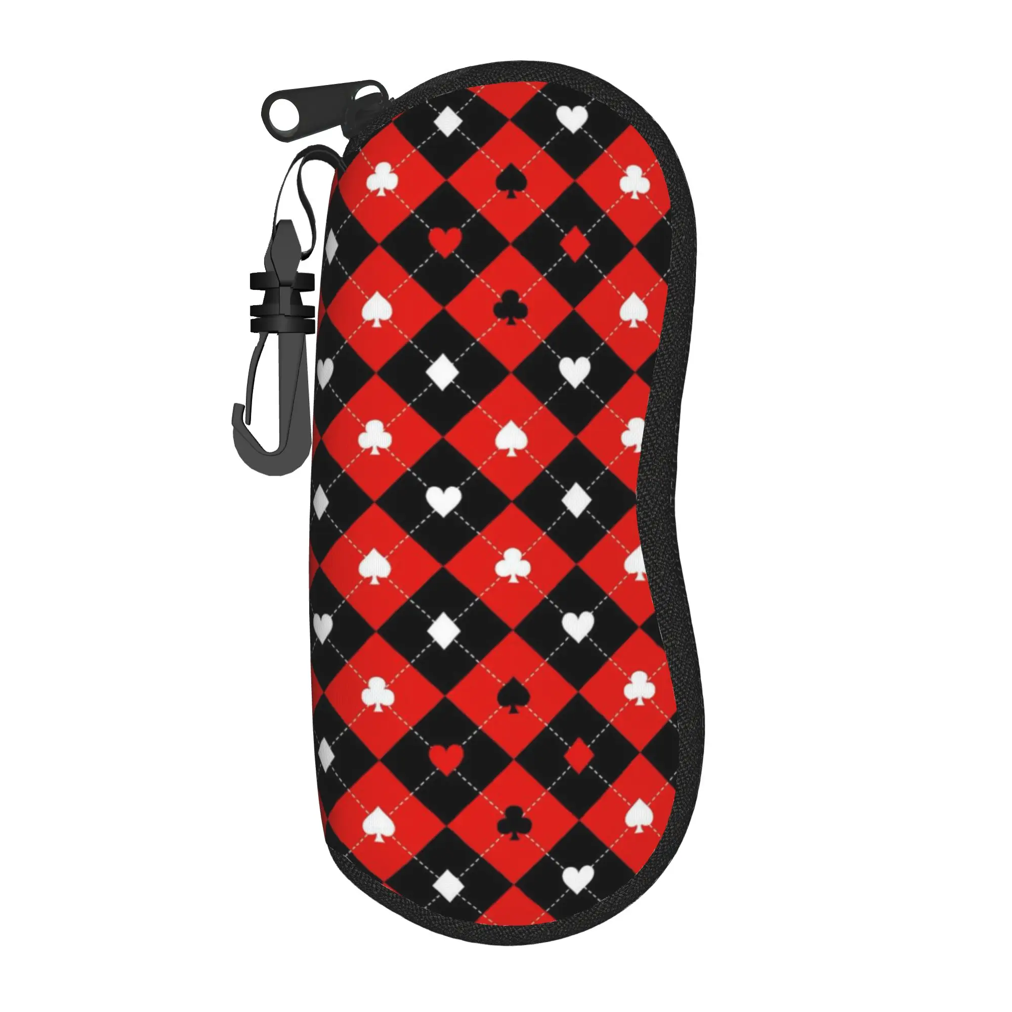 Kawaii Poker Background Card Glasses Case Protective Accessories  Eyewear Storage Box Anti-Pressure Eye Contacts Case