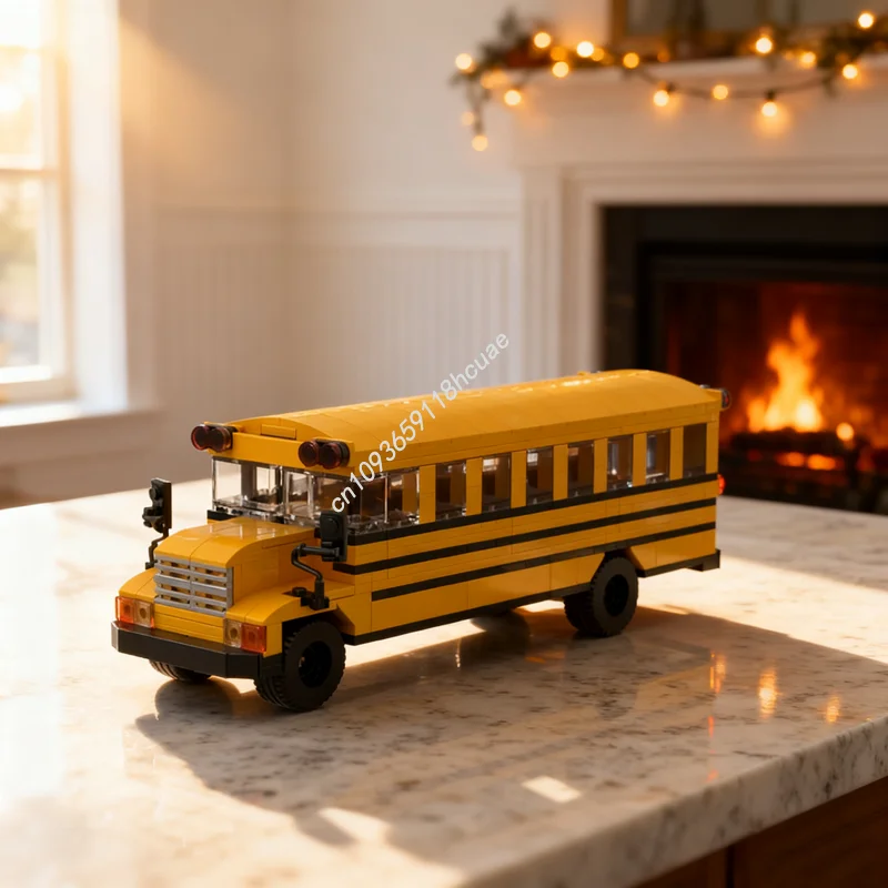 

411pcs MOC School Bus Cityed Model Building Blocks Construction Assemble Christmas Gifts DIY Toy Creative Idea Education Brick