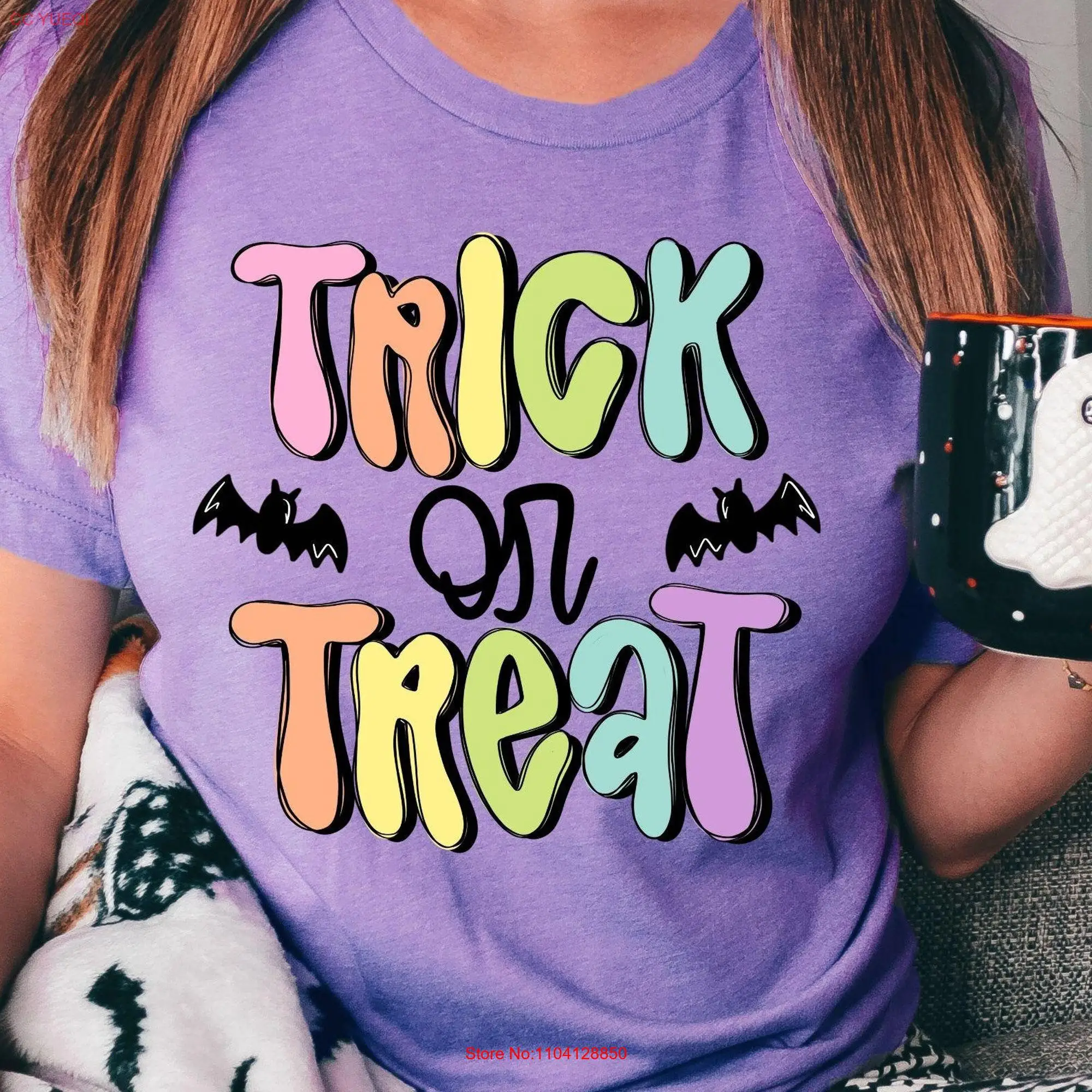 Trick or TreaT T Shirt Halloween Colorful Squad Candy Crew long or short sleeves