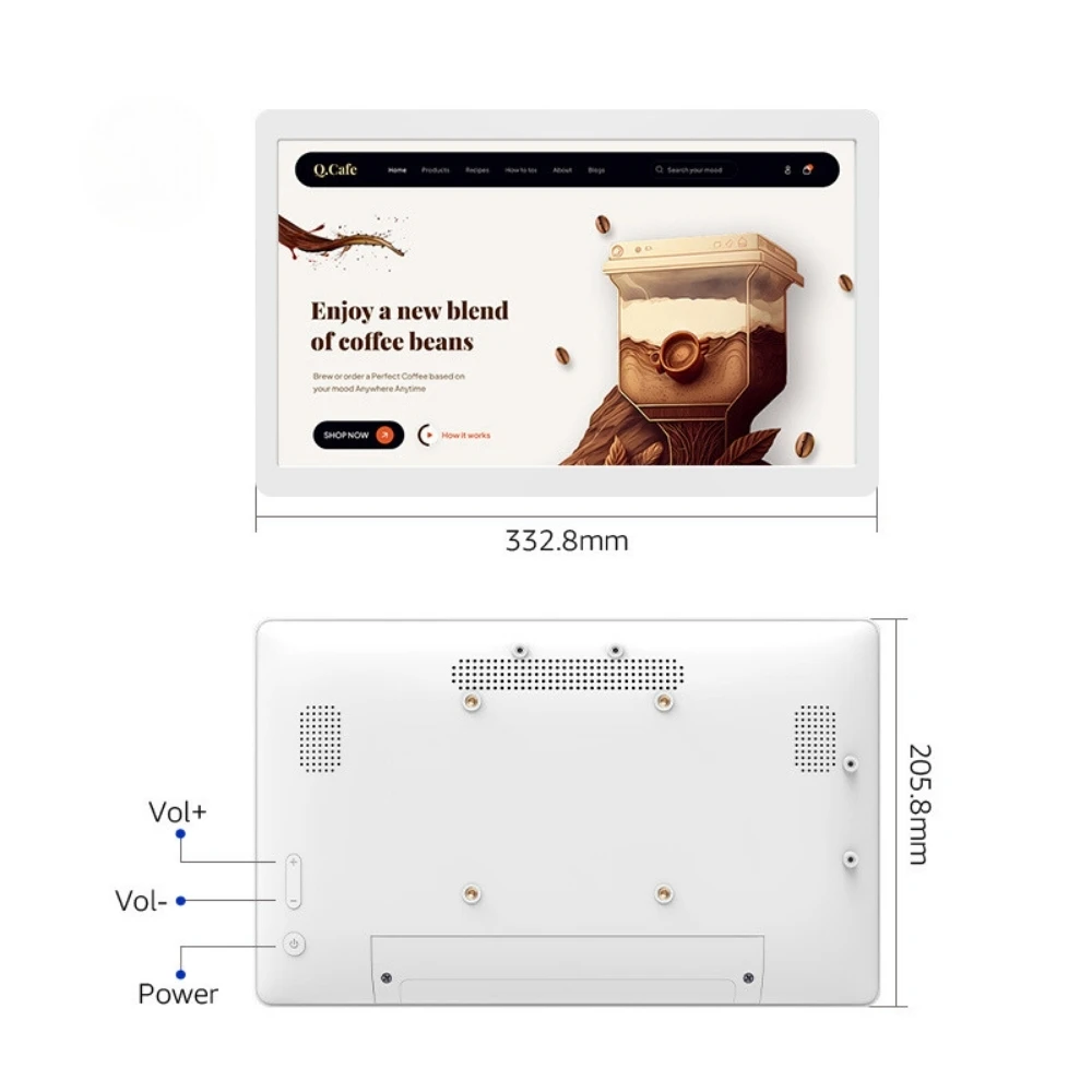 Rak Display NW1495T Semua Di Tablet PC Dengan Stand Rk3588 Android 13 Untuk Pusat Perbelanjaan Menu Restoran