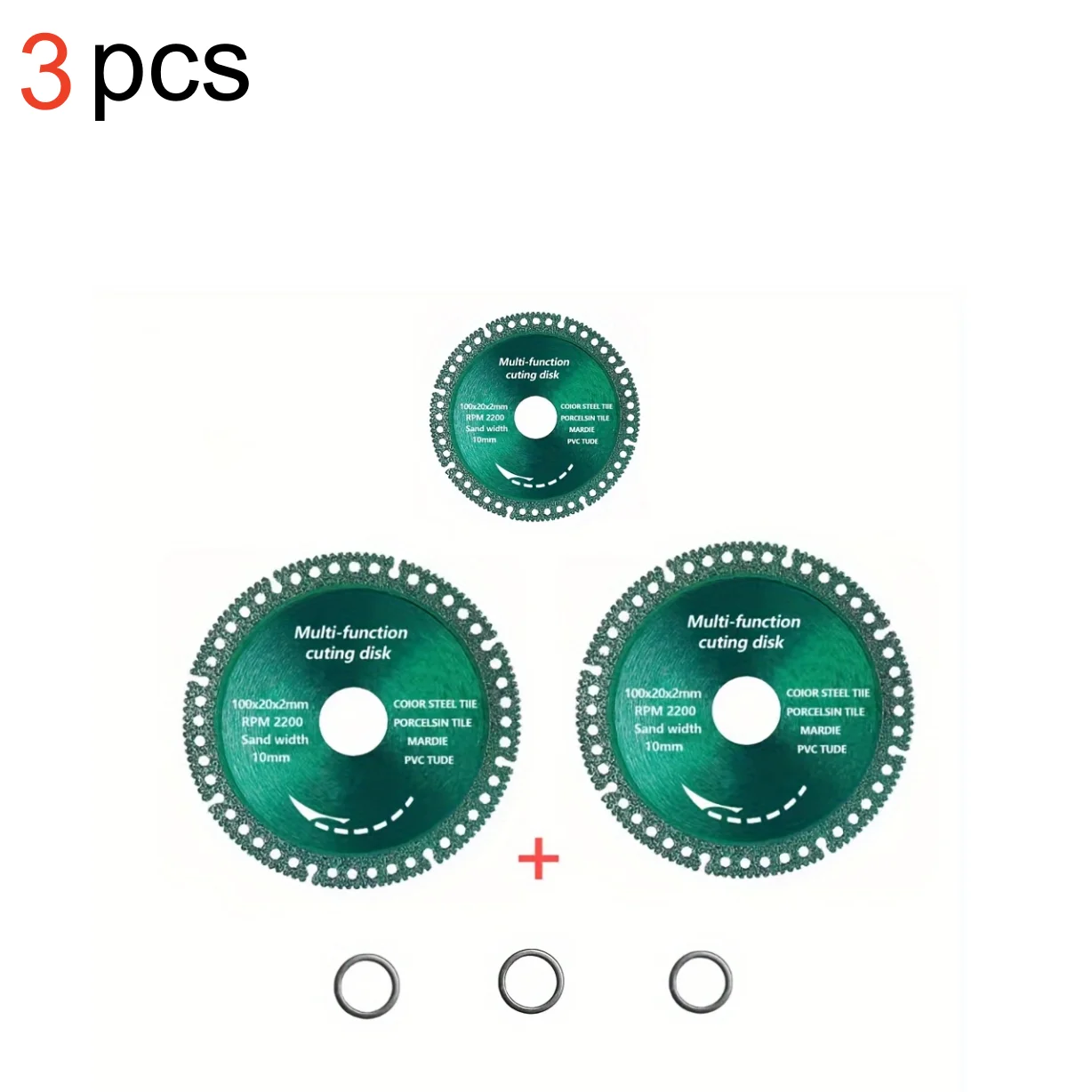 

3pcs Composite Multifunctional Cutting Saw Blade 100mm Ultra-thin Saw Blade Ceramic Tile Glass Cutting Disc For Angle Grinder