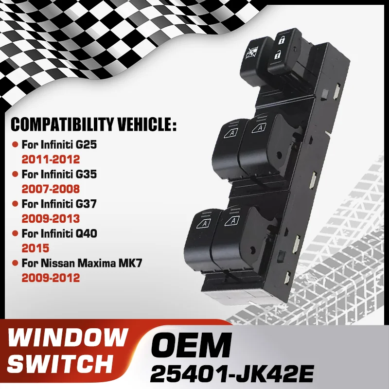 

Car Power Window Switch For Infiniti G25 2011-2012 Infiniti G35 2007-2008 Infiniti Q40 2015 Infiniti G37 Nissan Maxima 2009-2012