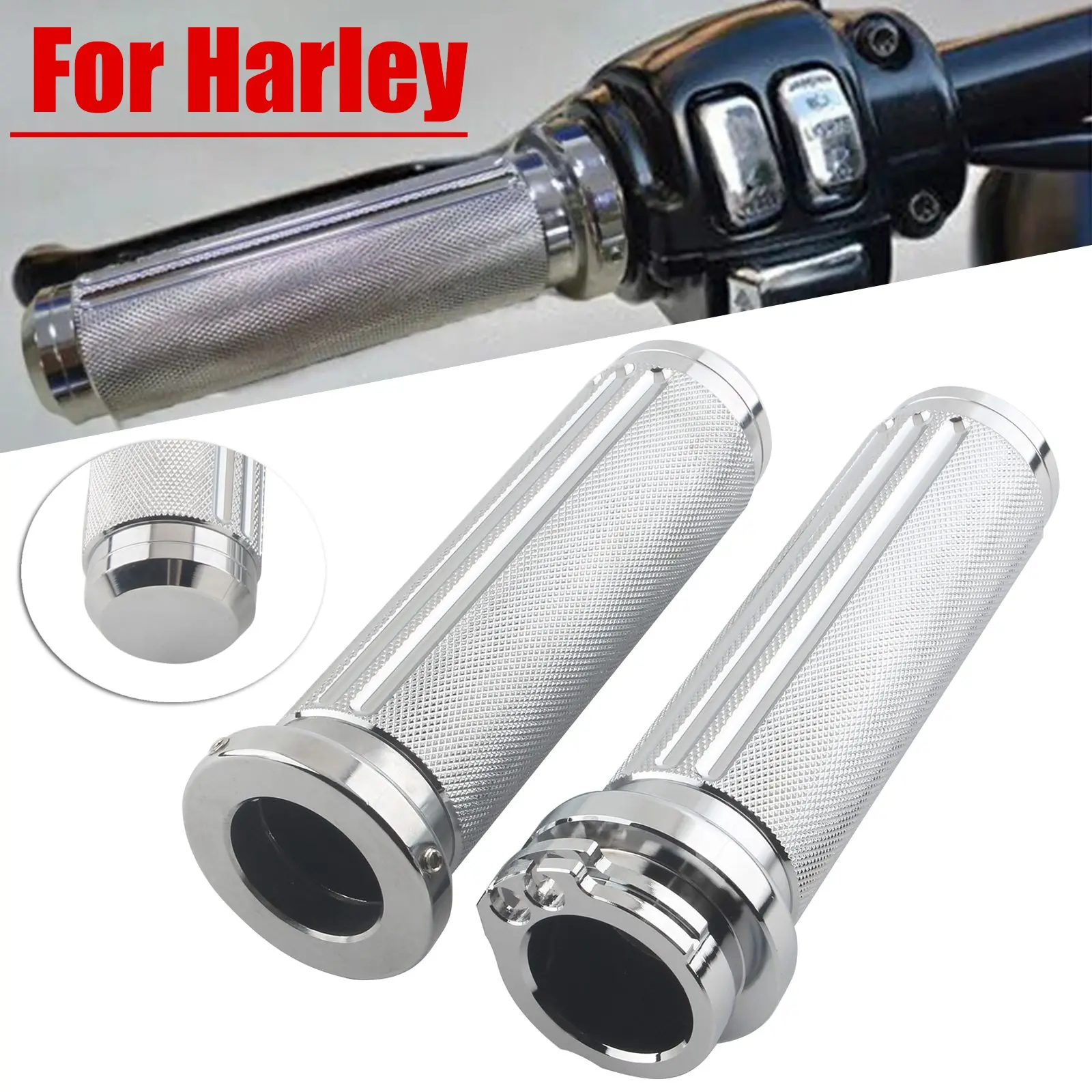 Shallow Cut Soft Touch Comfort Hand Grips For Harley Electra Glide Dyna Road King Softail